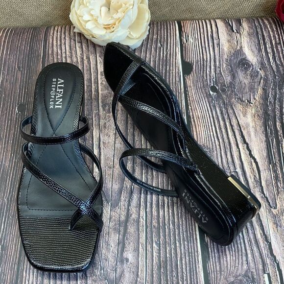 Alfani Black Eadyn Wedge Sandals 6.5M - Picture 3 of 8